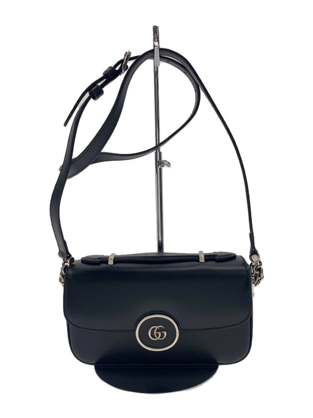 Gucci Shoulder Bag Double GG Leather Black